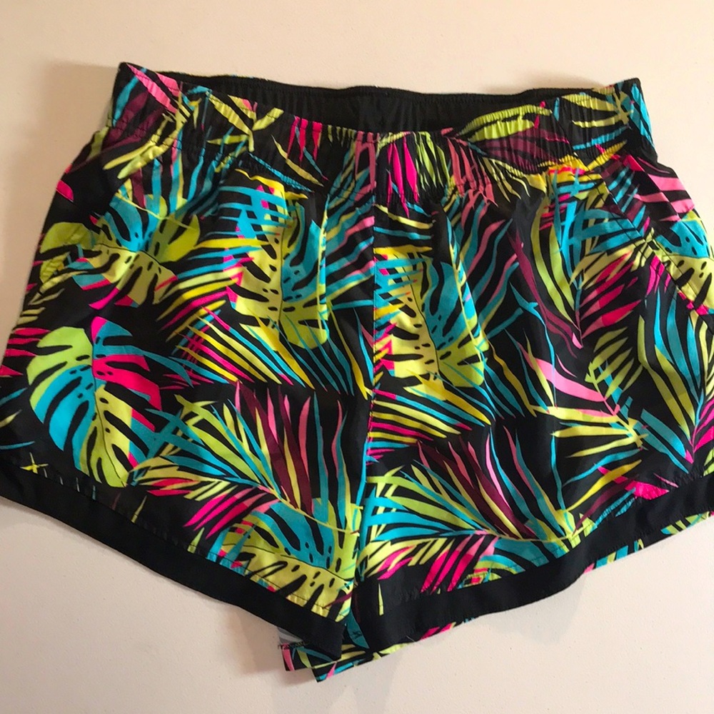 Women’s Plus CL(16-18) Tropical Swimwear Shorts w/Liner,Elastic Waist & 2pockets